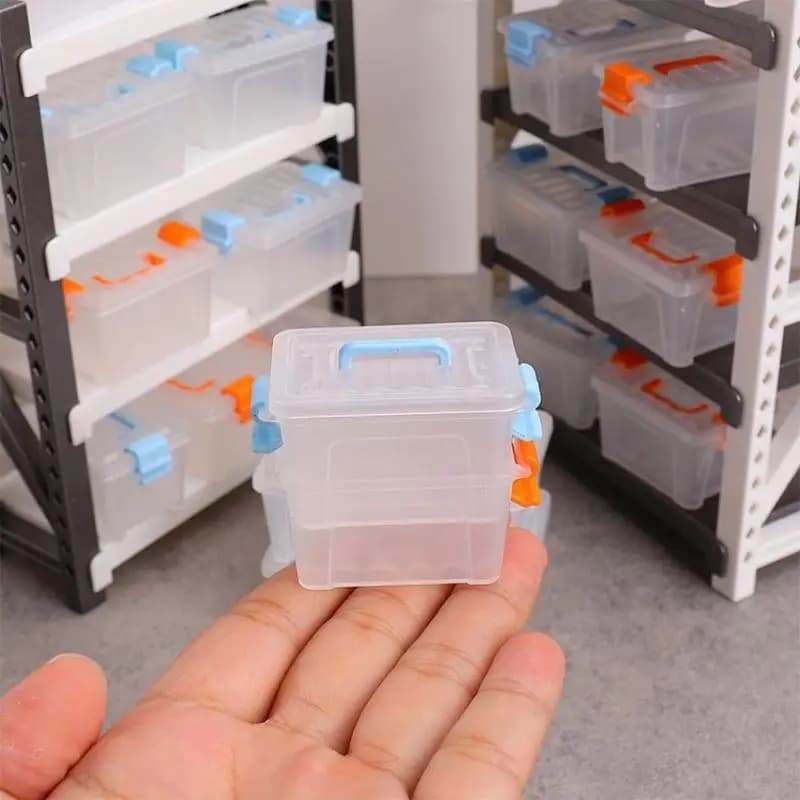 5Pcs Dollhouse Mini Storage Box Clear Toolbox Model Dollhouse Home Home Decoration Dolls House Micro Scene Decor Props