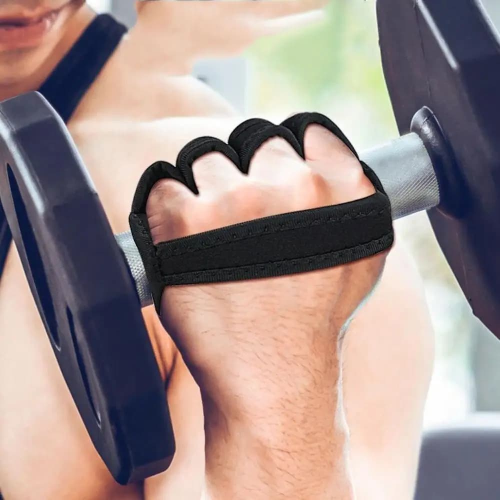 1 paio di guanti antiscivolo per barra orizzontale, protezione del palmo, guanti da palestra per powerlifting a quattro dita, traspiranti e spessi