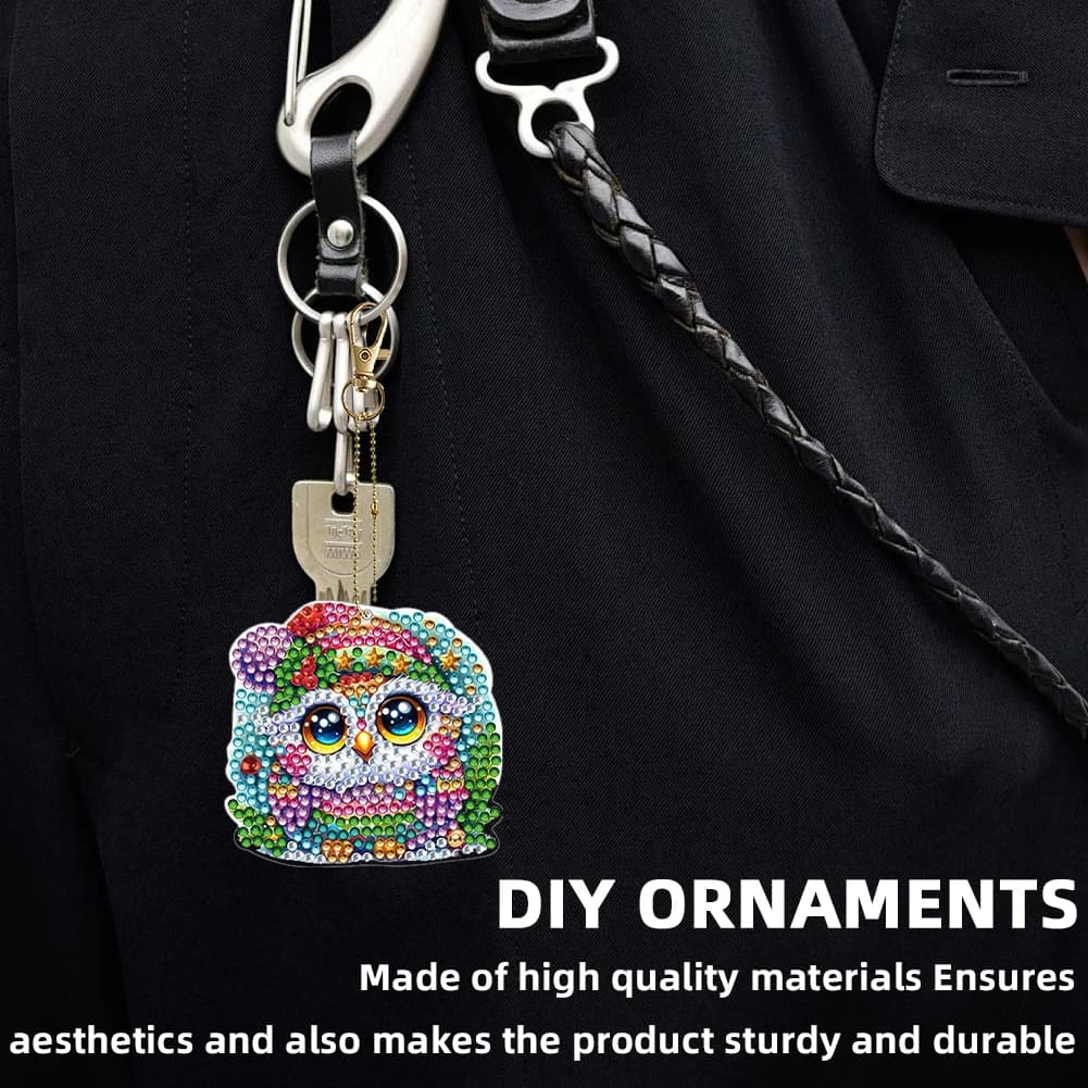 6 pezzi portachiavi con diamanti a doppia faccia ornamenti appesi set di arte con diamanti portachiavi con diamanti irregolari per appassionati di principianti