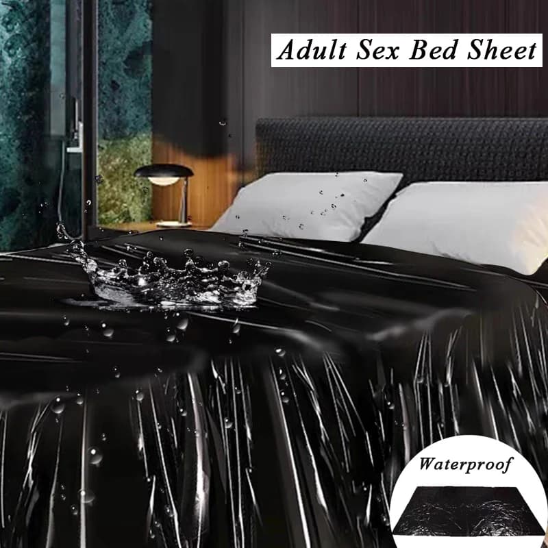 Nuovo gioco di coppia Letto impermeabile Lenzuolo sexy Lenzuolo in PU impermeabile Materasso SPA resistente all'olio Letto spesso in PVC nero Pelle di plastica