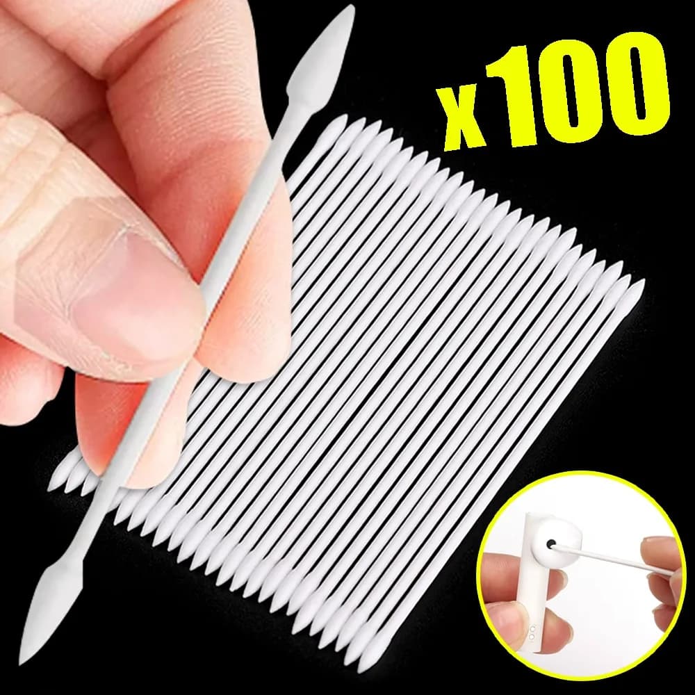 1-100Pcs Dust Free Disposable Cleaning Swab Cotton Stick for AirPods Earphone Keyboard Phone Charge Port Headphone Cleaner Tools