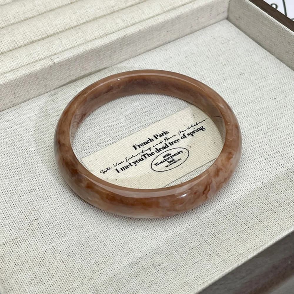 Bohemian Acrylic Bangle Europe American Style Minority Design Irregular Wide Bracelet Dopamine Smudging Retro Hand Ring Gift