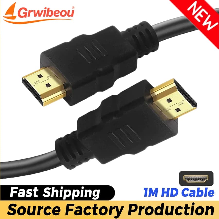 Grwibeou Cavo HDMI compatibile con HDMI da 1 m, prolunga HDMI compatibile con HDMI per HDTV, tablet, TV, monitor, Xbox, UHD, Samsung