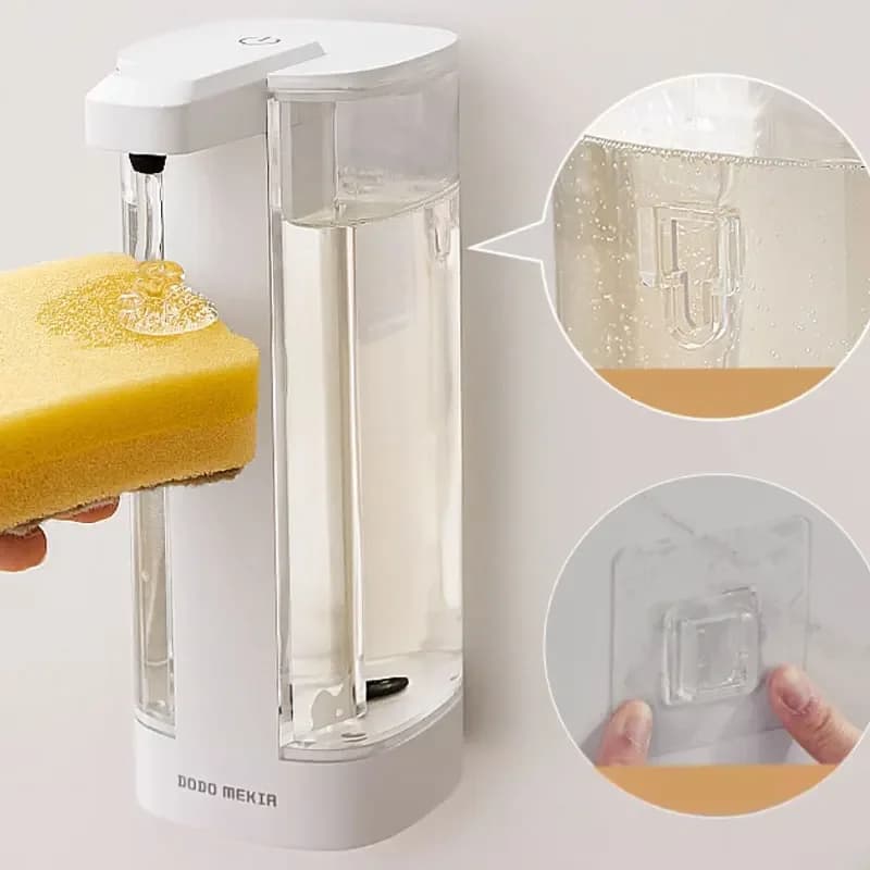 Dispenser di sapone da 500 ml con sensore automatico, disinfettante per le mani da cucina, forniture da cucina, dispenser di sapone, dispenser automatico per tazze