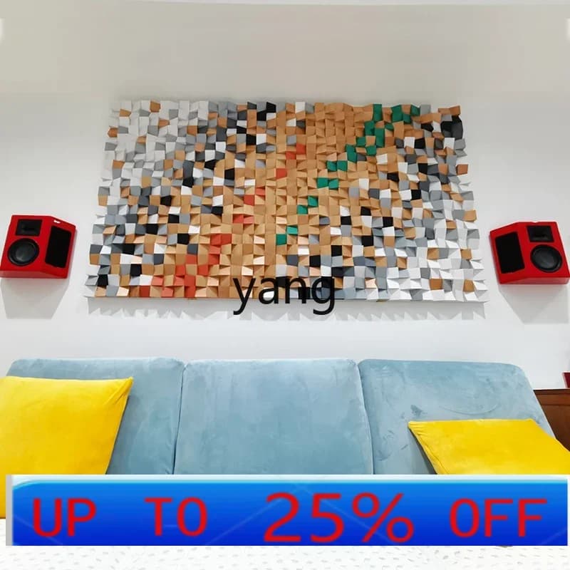 LTT scheda di diffusione per sala audio e video parete tridimensionale in legno massello pannello fonoassorbente in legno pittura murale per divano
