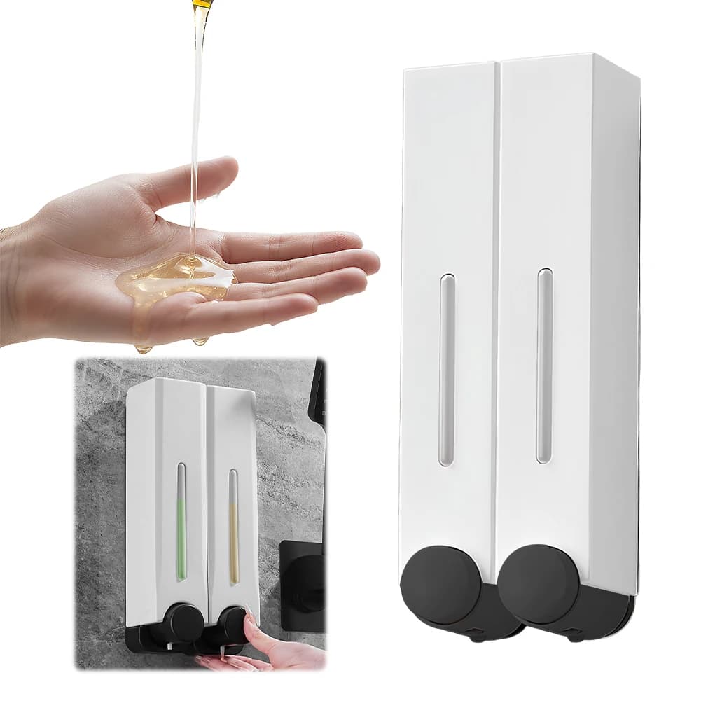 Dispenser di shampoo e balsamo Dispenser di sapone per doccia a parete senza trapano Dispenser di sapone da 500 ml per casa e cucina