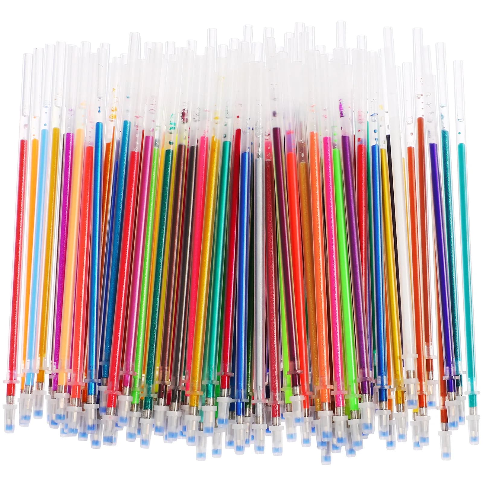 100 Pezzi Ricariche per Penne Gel Colori Assortiti 0,8mm Ricariche d'Inchiostro Premium per Penne Gel Scrittura Super Fluida Ideali per Diari e Schizzi