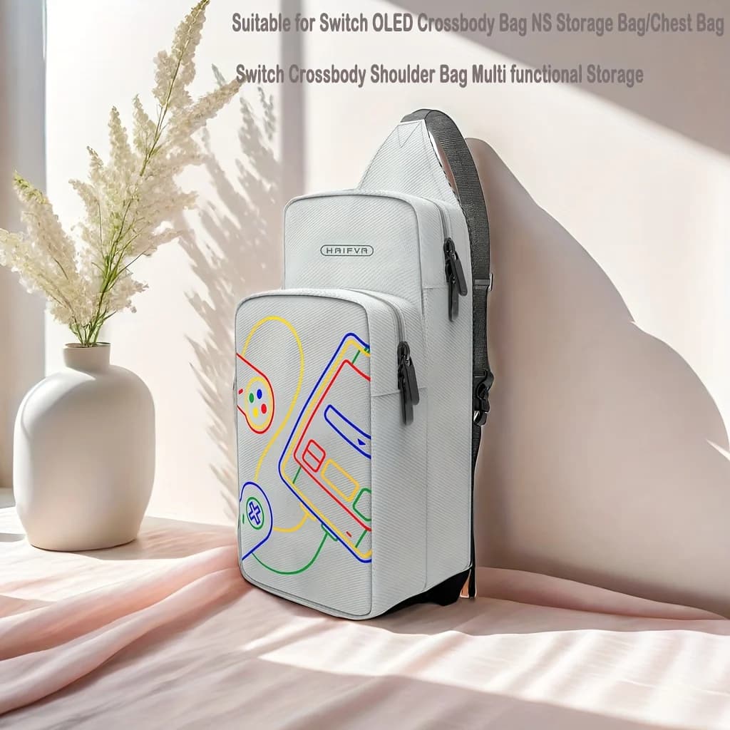 Borsa portaoggetti multifunzionale a tracolla singola, borsa portaoggetti universale per console di gioco, custodia protettiva Staem/Switch OLED/NS