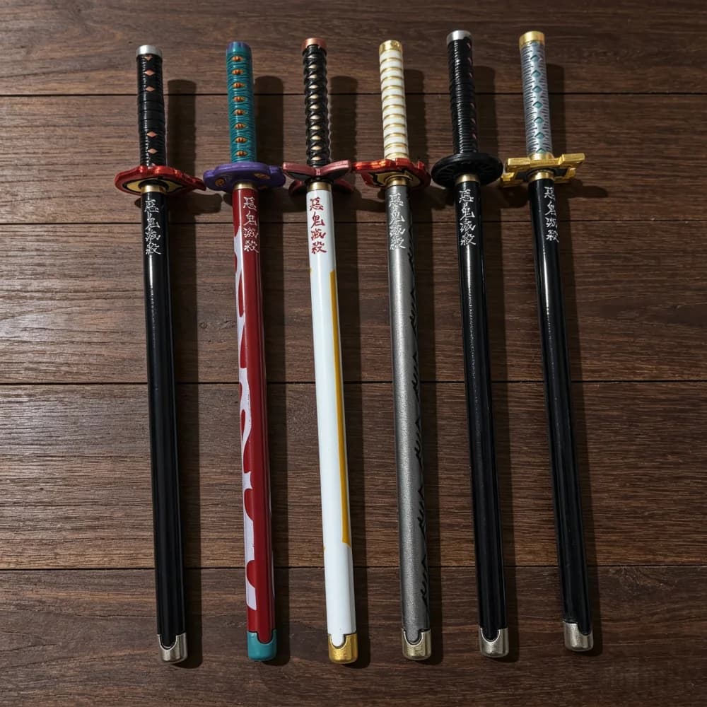 Penna Gel Modello Spada di Tanjiro Demon Slayer 2026, Ricarica Nera, Regalo per Studenti, Accessorio Cosplay