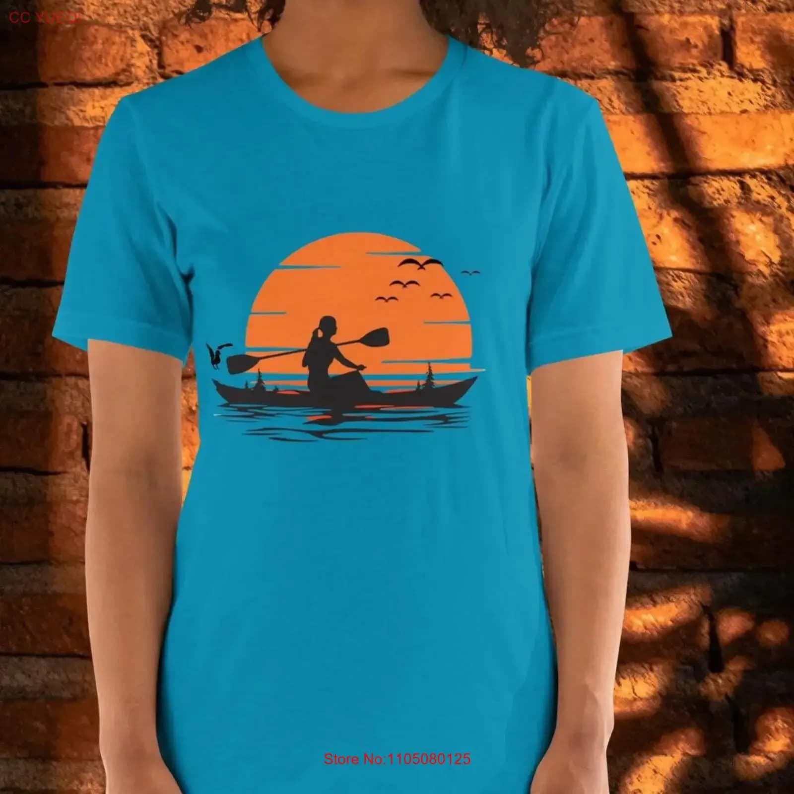 Maglietta da kayak Retro Sunset Remo Kayak Canoa Sport acquatici Equipaggio vintage lavato homme Unisex streetwear Allungato
