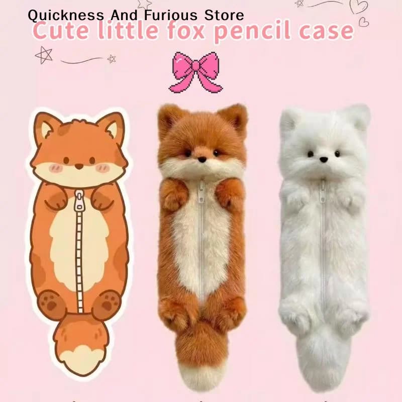 【TO】Funny Cartoon Animal Plush Pencil Pouch, Cute Personalized Pen Case for Students, Kawaii Stationery Storage & Organizer Bag