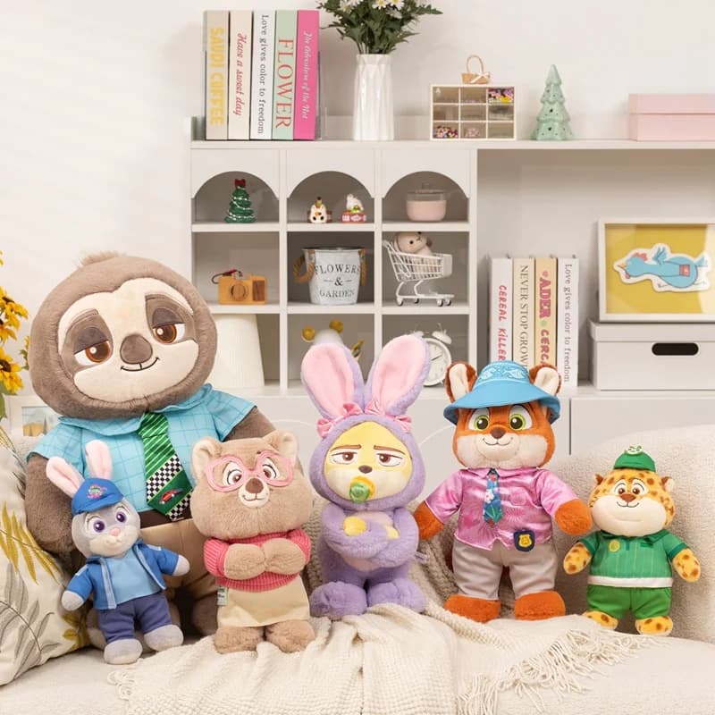 Potdemiel Zootopia Plush Doll Stuffed Animals Cute Judy Nick Sloth Finnick Clawhauser Soft Cartoon Toys for Kids Birthday Gifts