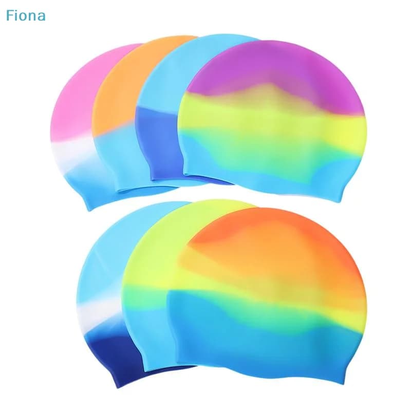 ✔ Cuffia da Nuoto in Silicone con Colore Sfumato, Impermeabile ed Elastica per Adulti e Bambini