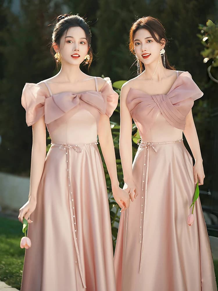 Ele Pink Maids Dr 2025 High-End Sensation Sister up Can Wear Slimming Luxury Evening Gown A-Line Skirt Wedding Par