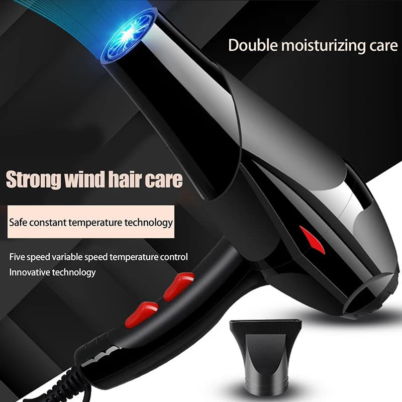 High Power Hair Dryer Blue Wind Cold & Hot Style Adjustable Salon Electric Hairdryer For Home Use