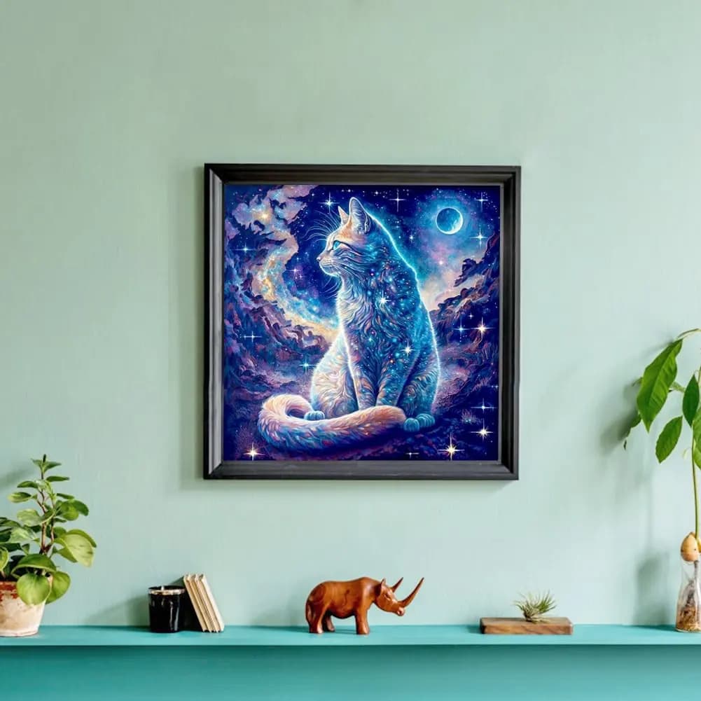 Kit Pittura Diamante Famiglia Nuova Polvere di Fata Diamond Dot Art Gatto Cielo Blu Mosaico in Resina Cristallo Set Punto Croce AB Drill