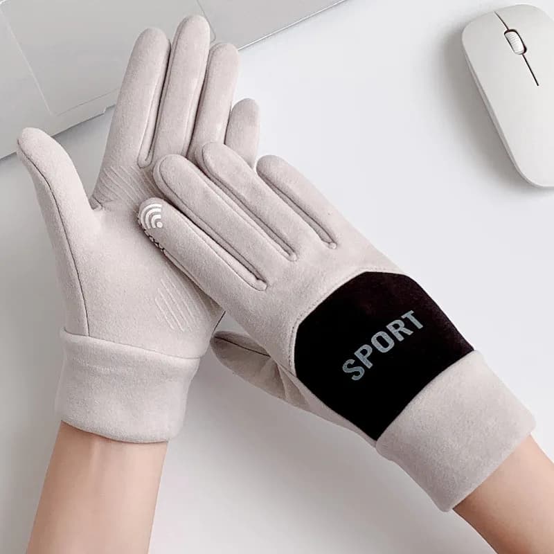 1 paio di guanti touchscreen invernali da donna foderati in pile termico ispessito per la guida di sport da ciclismo guanti antiscivolo a prova di freddo