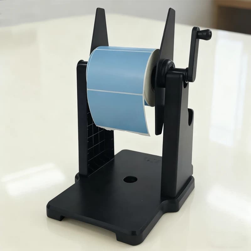 Riavvolgitore di Etichette Manuale con Manovella, Porta Carta Esterno per Stampante Barcode, Avvolgitore Manuale per Rotoli Grandi, Supporto Universale per Etichette