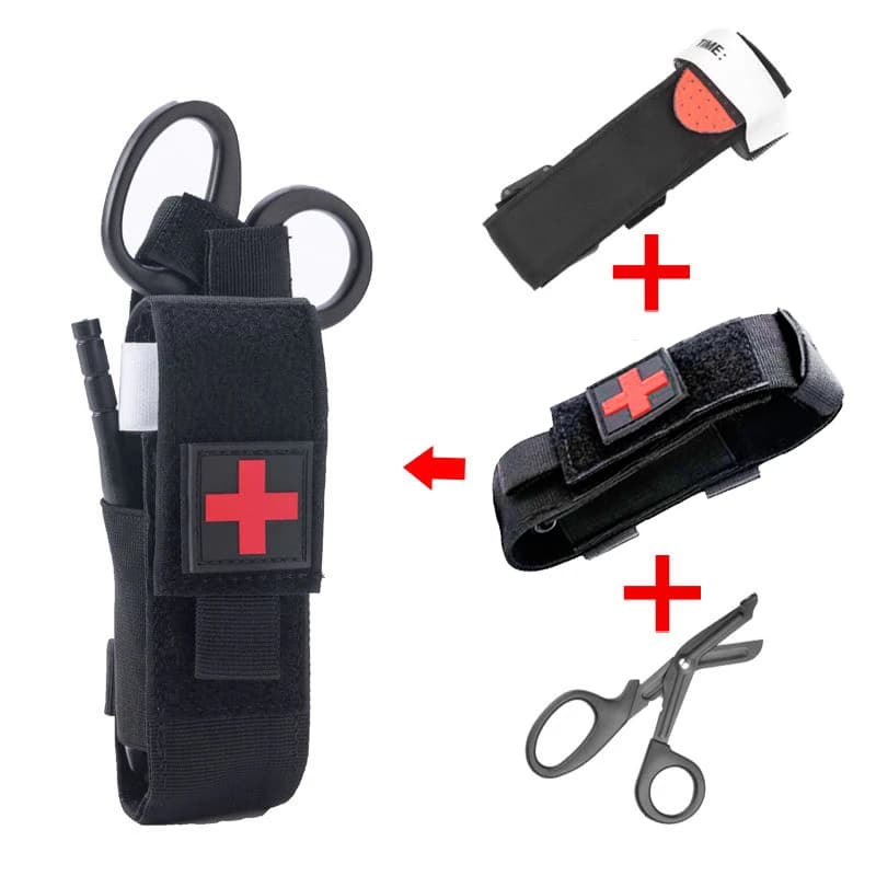 First aid kit, tourniquet, Molle survival kit, care stand, First Aid equipment, scissors kit, outdoor equipment