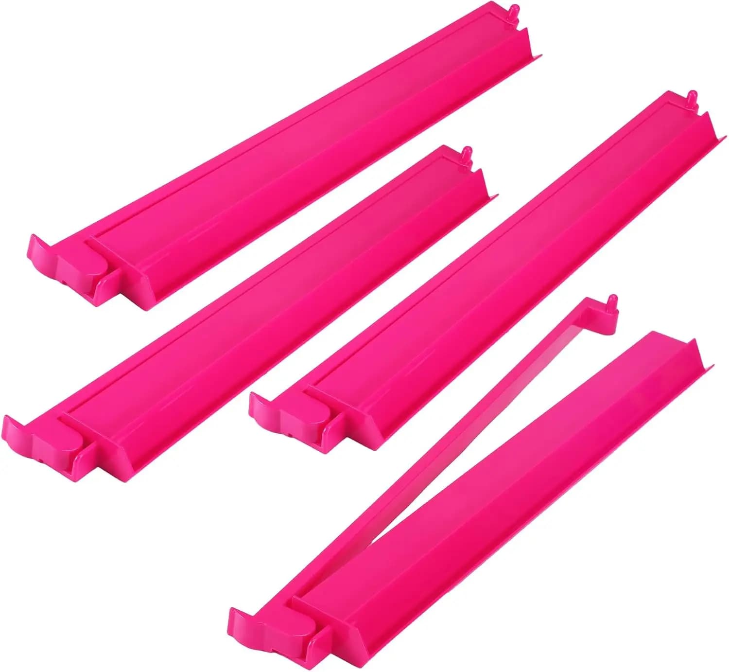 Set di 4 Supporti per Tessere Mahjong in Acrilico Rosa Intenso da 18,7 Pollici con Spintori per Set Mahjong Americano