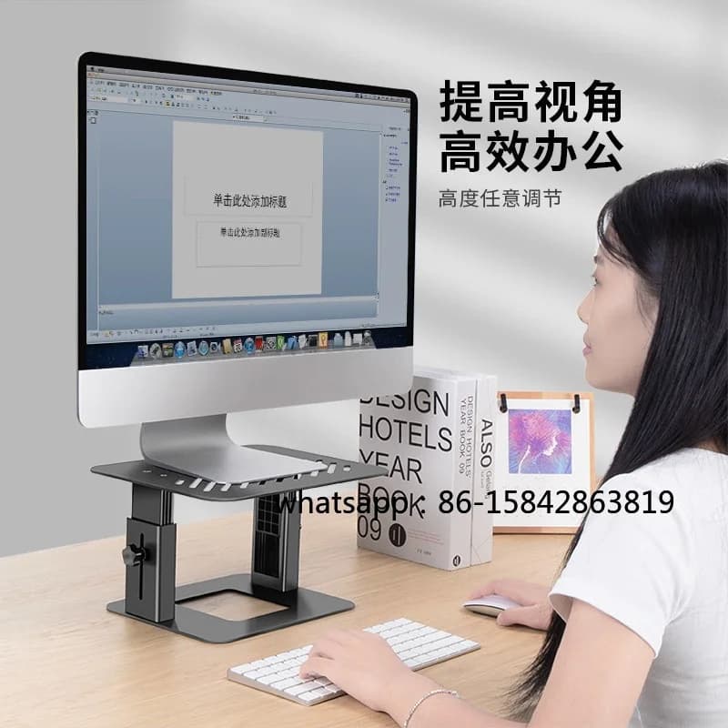 Computer Monitor Stand Lifting Desktop iMac Raising Rack Desktop Retractable Non-Hole Shelf