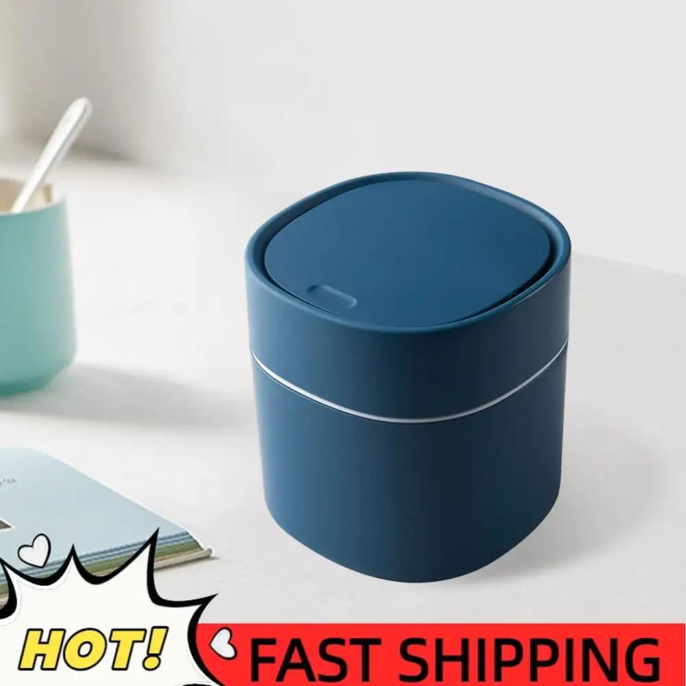 Mini cestino con coperchio, cestino per rifiuti da scrivania in plastica, cestino per rifiuti in stile nordico, coperchio rimovibile per scrivania da ufficio, mobiletto da bagno