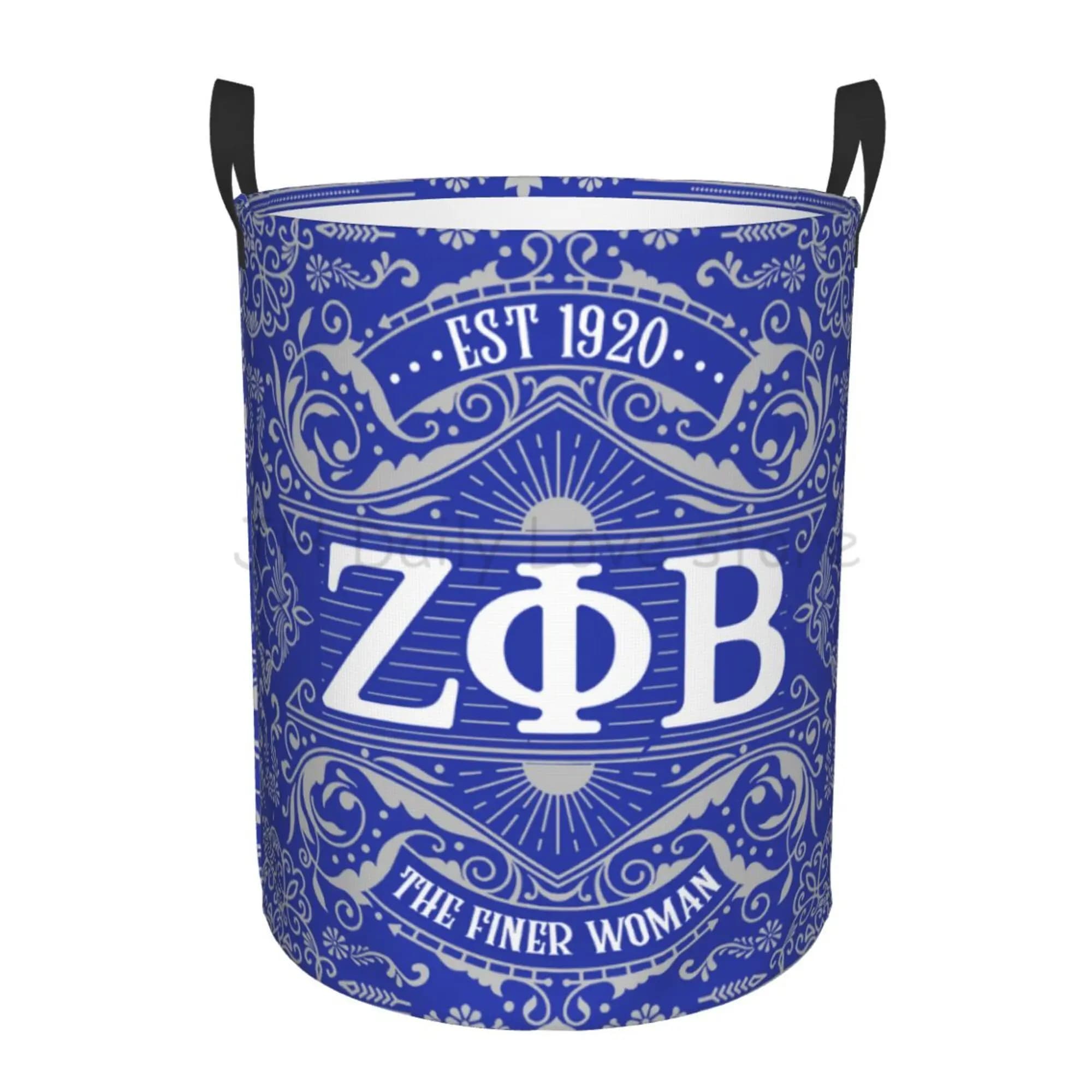 Zeta Phi Beta Print Bed linen basket Decor Bed linen bag with handles-Back holder for bedroom Basket for kindergarten Toy holders