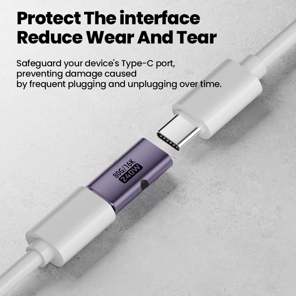 240W PD USB C Female to Female Adapter 40Gbps High-Speed 8K 60Hz Video for Thunderbolt 4/3 MacBook Pro Air iPad USB-C HUB