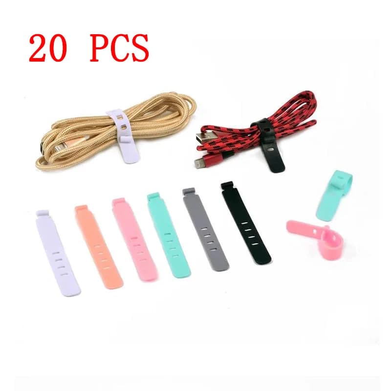 Organizzatore di cavi Rilegatura di cavi in silicone Gestione delle fascette dei dati Avvolgitore della bobina Supporto per pennarelli Nastro Cinghie di piombo Trig Rain