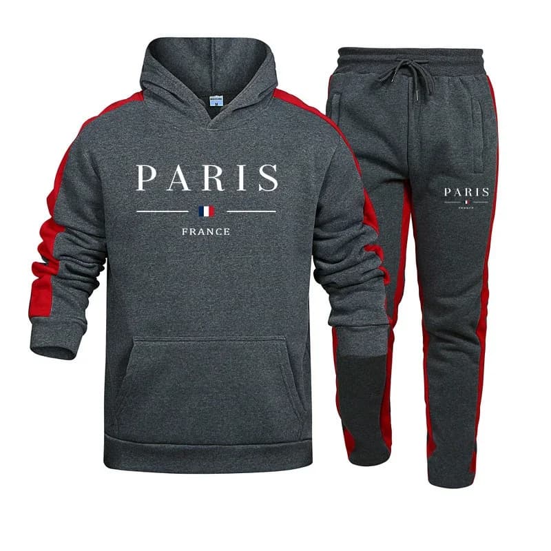 2026 Men's Tracksuit Casual Hooded Sweatshirt Suit Outdoors Sports Jogging Clothes Autumn Winter Fitness Sportswear 2 Pcs Sets