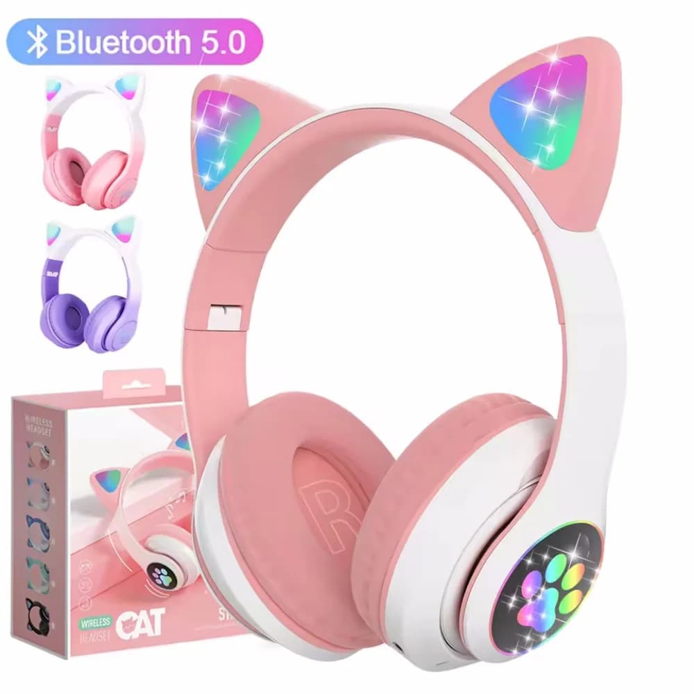 Wireless Headphones Cat earphones Bluetooth earphones Stereo music earphones Bluetooth sports game headphones with microphone for phones