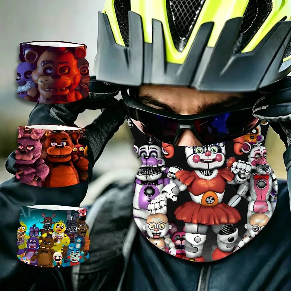 Classic F-FNAF Horror Game UV Protection Neck Gaiter Quick Dry Face Mask for Cycling Hiking Skiing Outdoor Activities