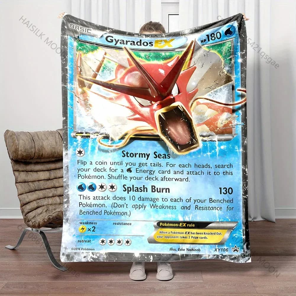 Coperta Stampata a Tema Gyarados Pokemon in 6 Misure, per Camera da Letto, Soggiorno, Divano, Ufficio, Top Dieci Regali per le Vacanze