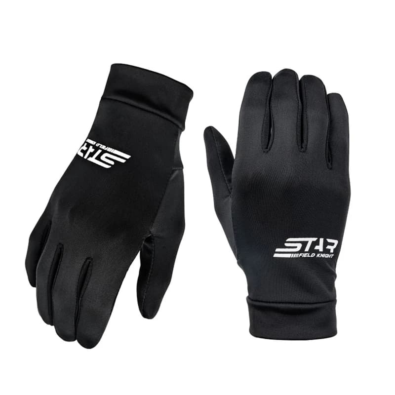 SFK Guanti da moto neri Fodera estiva traspirante Texture in seta di ghiaccio Assorbimento del sudore Accessori per attrezzi da equitazione ad asciugatura rapida