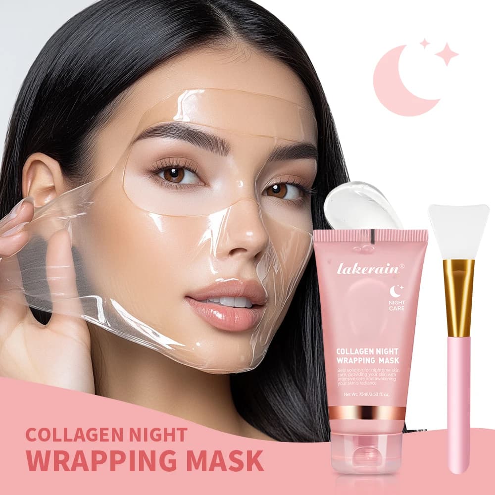 Night Face Mask at Collagen, Hydrating, Reduces Subtle Rugs, Against Dryness, Lighting, Korean Skin Care