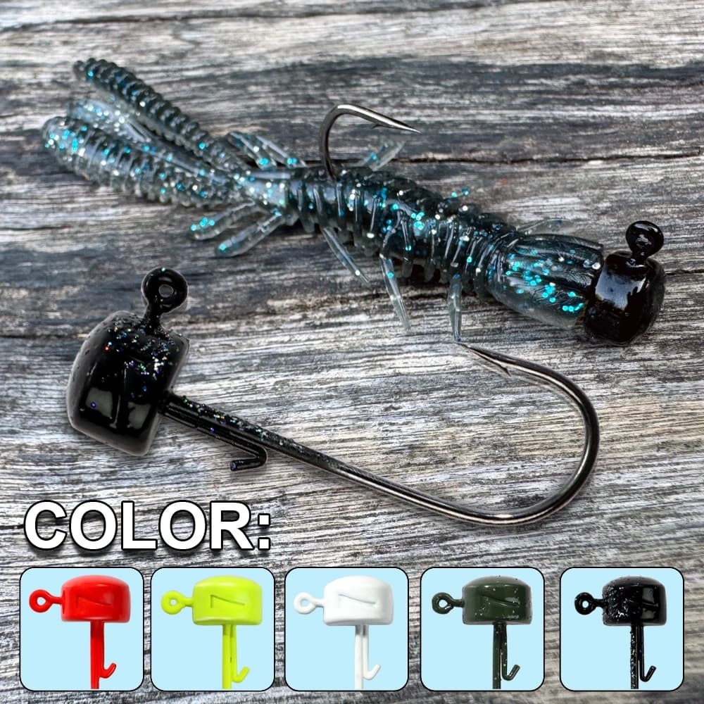 10 Pz/box Ned Rig Fishing Ami 2.8g 3.5g 4.6g 7g J Head Soft Esche Mushroom Jigging Equipment Sharp Push Hook Tool