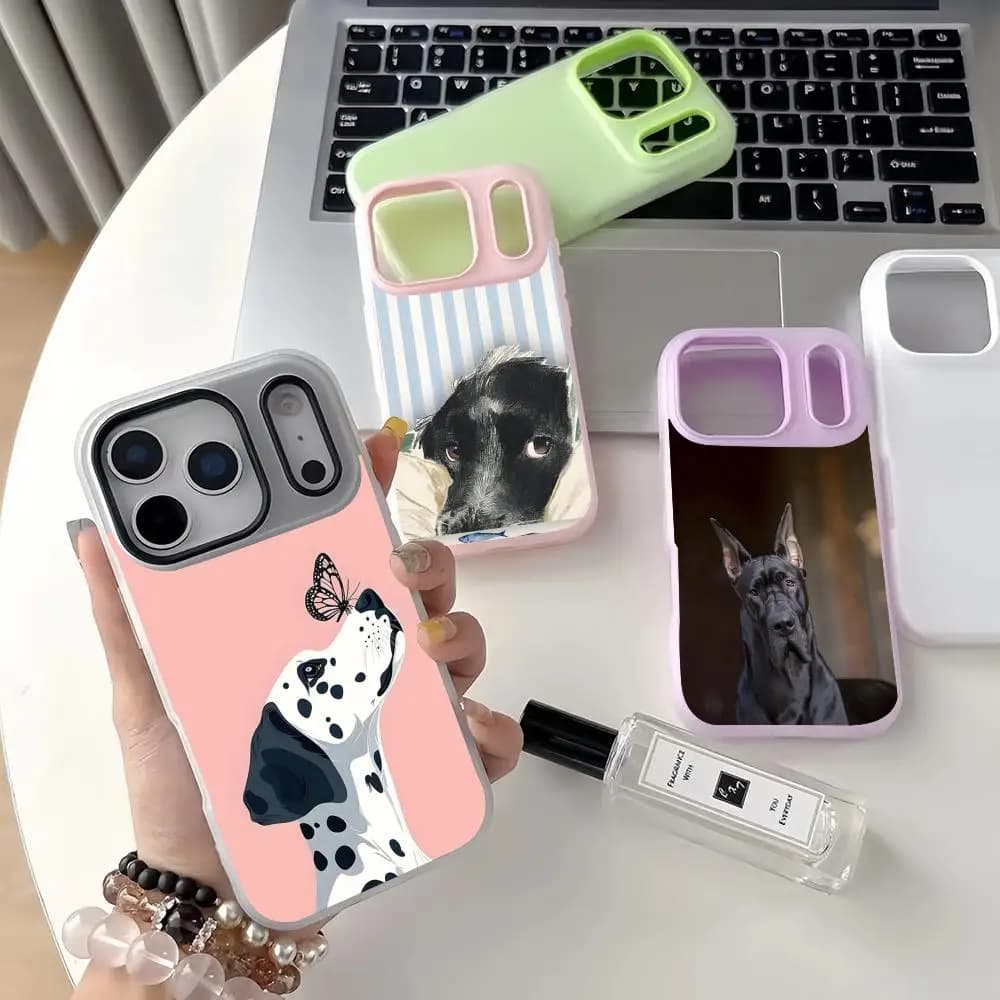 G-Great Dane Phone Case for iPhone 17 16 15 14 Pro Max, double layer crystal case with brilliant liquid