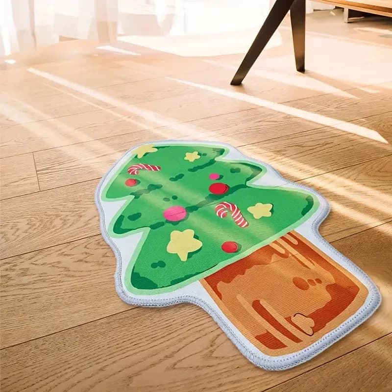 VIKAMA Simpatico bagno di Natale Tappeti antiscivolo Decorazioni natalizie Tappetino da bagno Albero di Natale per la casa Decorazione natalizia per le vacanze