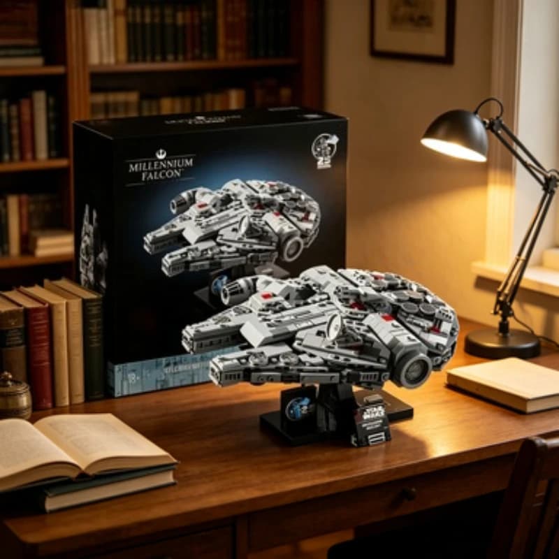 75375 Bandai 921 Pezzi Millennium Falcon Nave da Guerra Blocchi da Costruzione Giocattolo Educativo Divertente Regalo per Feste Compatibile con Mattoncini LEGO