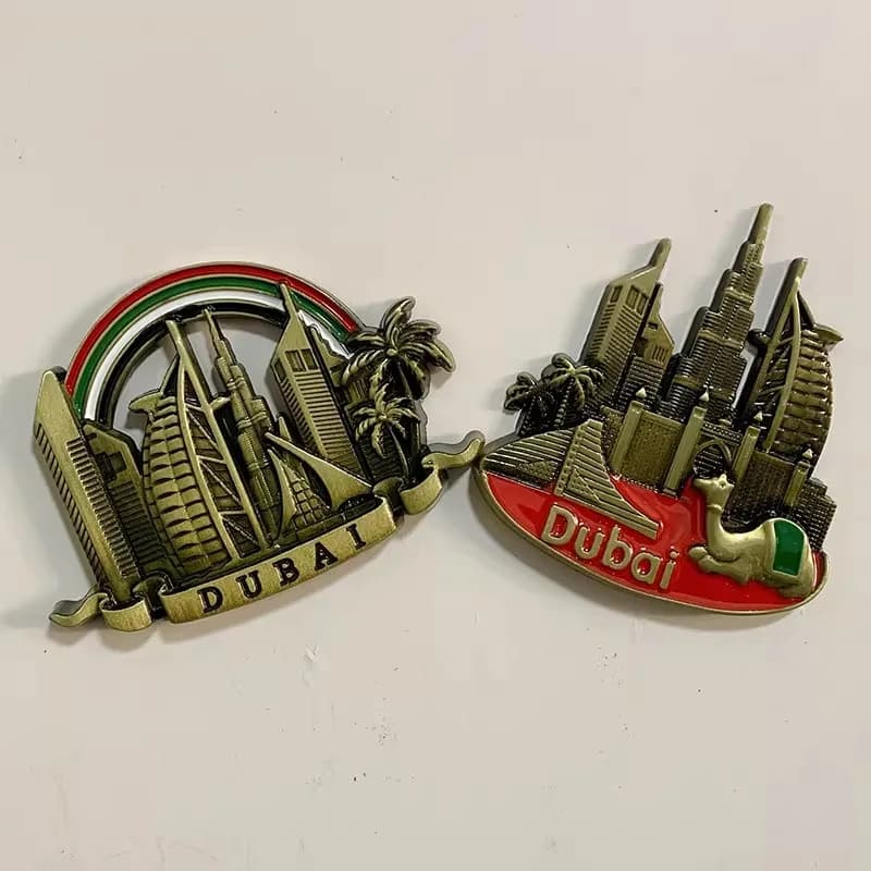 Magneti 3D per Frigorifero di Dubai, Ornamenti in Metallo, Souvenir Turistici, Collezione Regalo, Decorazione per la Casa