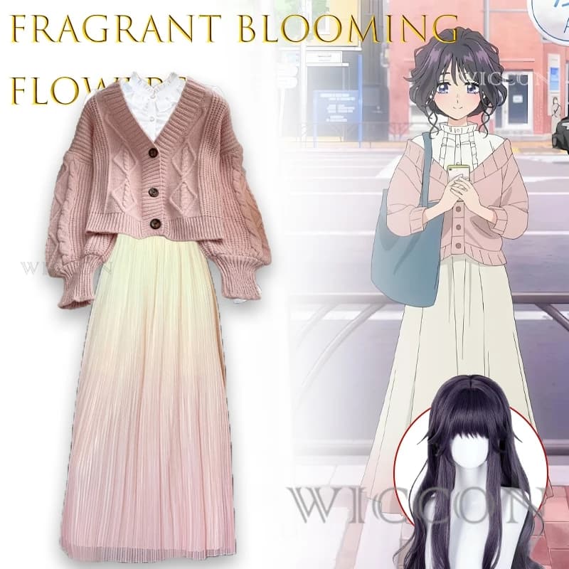 Flower fragrant Kaoruko Waguri Date Routine Cosplay Costume Soul Character Role Game Outfit Halloween Kawaii