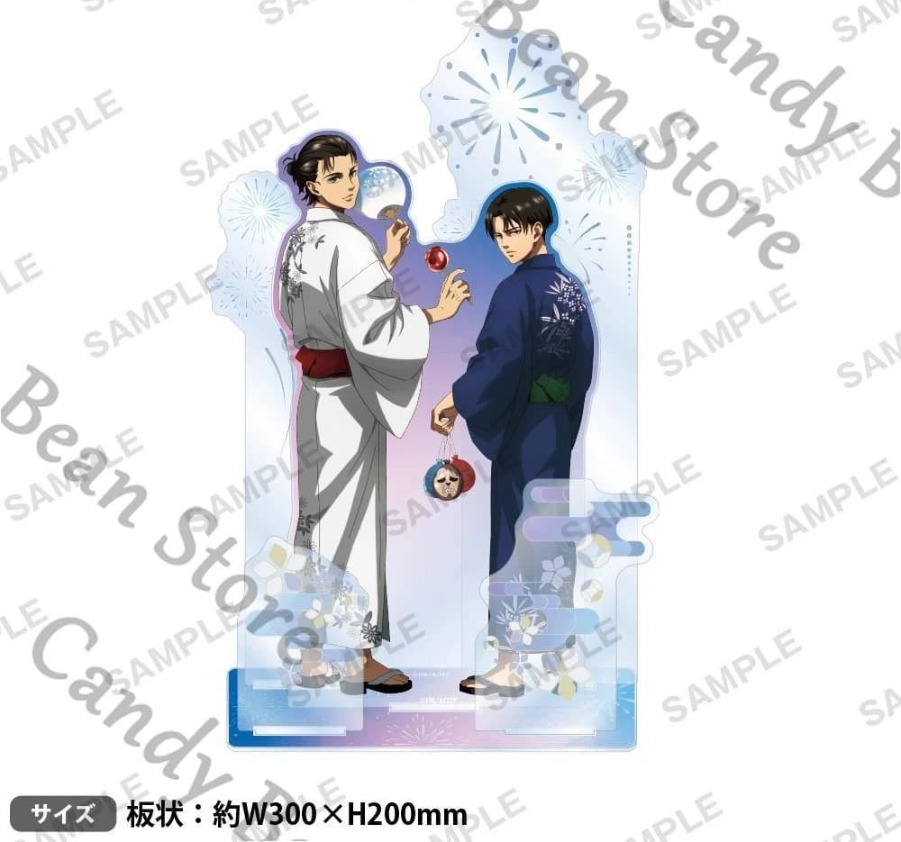 Autentico Anime L'attacco dei Giganti Levi Ackerman Eren Jaeger Cosplay Accappatoio Espositore in Acrilico Figura Cartoon da Collezione Regalo
