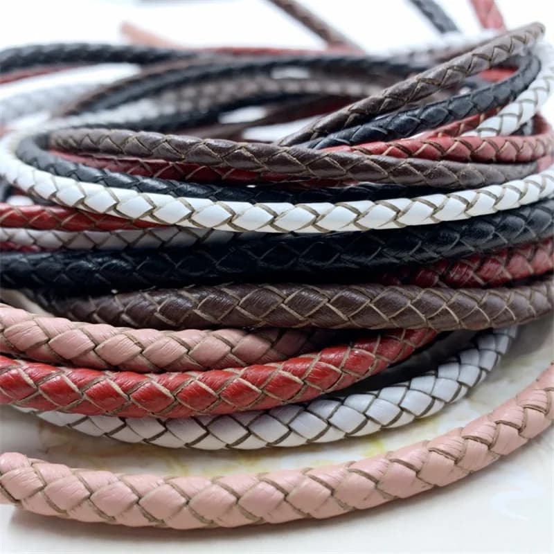 1meter 3mm 4mm Real Genuine Leather Cord Black Brown Round Leather Rope String For Diy Necklace Findings Jewelry Accessories