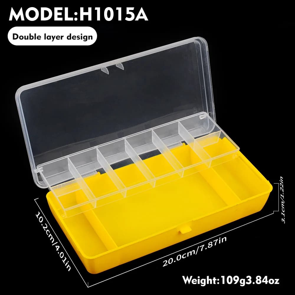 For bait hooks Fishing equipment box for fishing trips Yellow parts for fishing hooks Fishing equipment box
