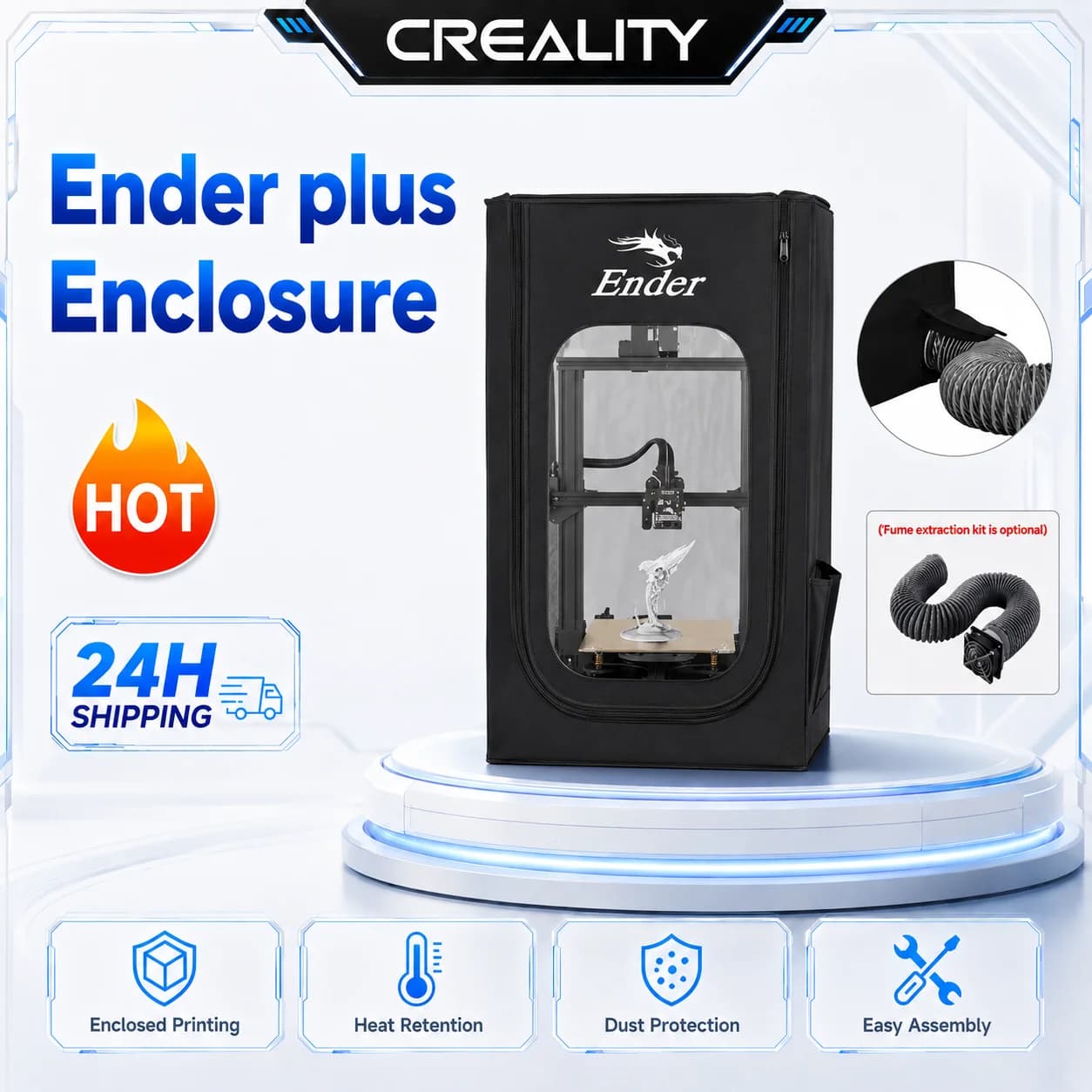 Creality 3d Printer Accessories Fire Retardant Ender Plus 3d Printer Enclosure With Exhaust Fan Interface 750x650x550mm