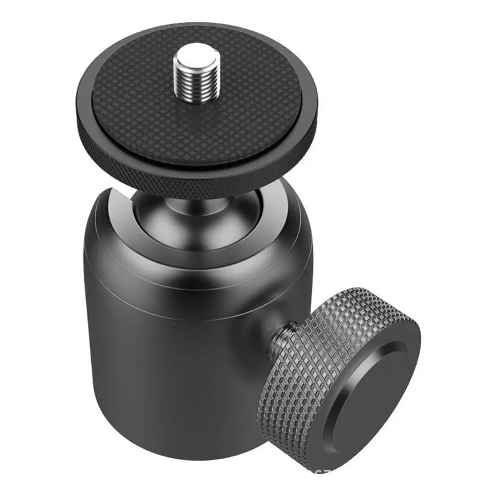 Base di montaggio girevole con testa a sfera da 360 gradi Mini portalampada fotografico nero Supporto per treppiede universale girevole per telefono