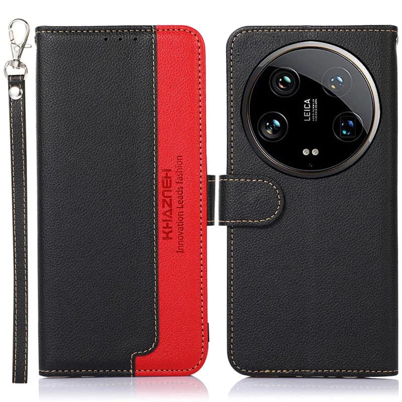 Custodia a portafoglio in pelle bicolore con chiusura magnetica RFID antiurto e slot per carte per Xiaomi 13 14 Ultra 14T 13T Pro Lite