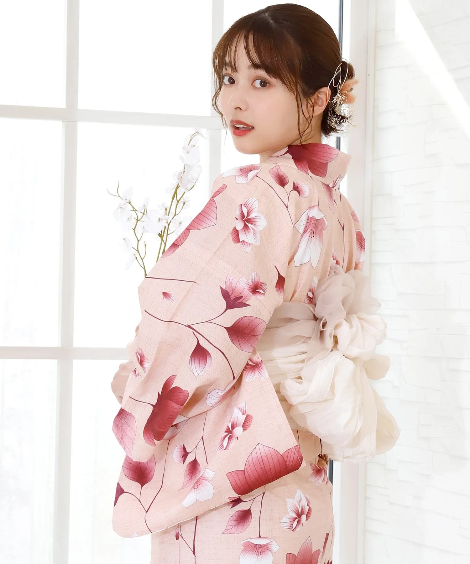 Traditional Yukata Bathrobe Cotton Linen Material Girls Dress Red Leaf Autumn New Arrival Women's Ethnic Clothing Stage Costume