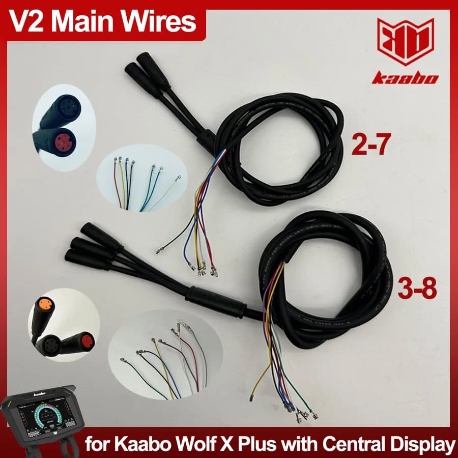 Cavo Principale Wolf X K2 V2 2-7 3-8, Parte Originale per Monopattino Elettrico Kaabo Wolf X PLUS con Display Centrale
