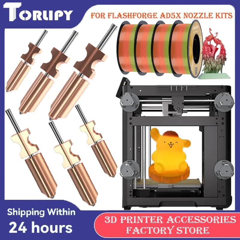Upgrades Flashforge AD5X Hotend Nozzle Flash Cast AD5X Stainless Steel Nozzle Kit Resistant Wear For 3D printer Parts Accessorie